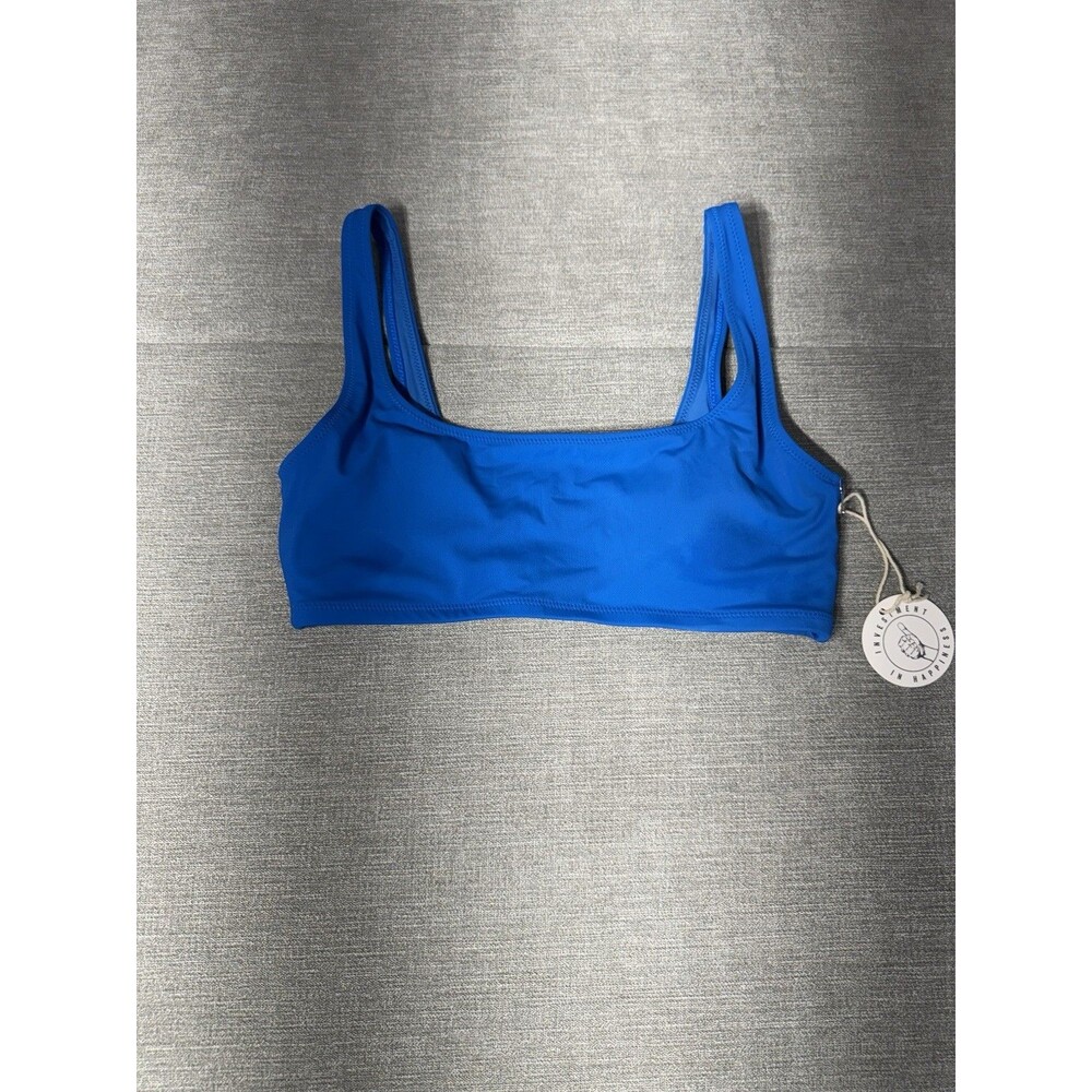 Vuori Blue Strappy Bikini Swim Top Women’s Est. Small Scoop Neck NWT